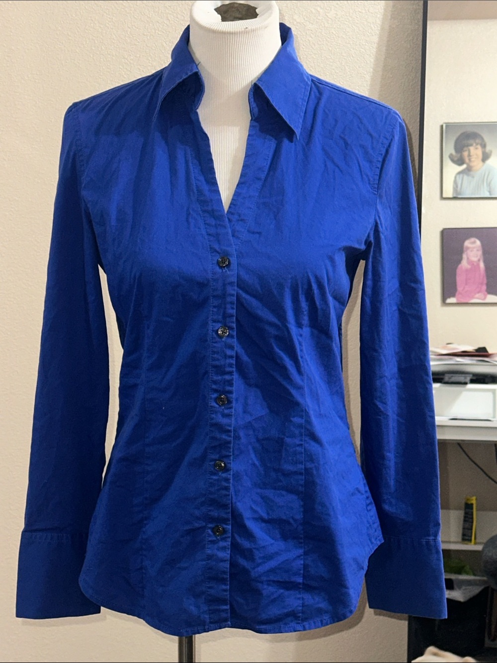 Express Royal Blue Women's Button-Down Shirt